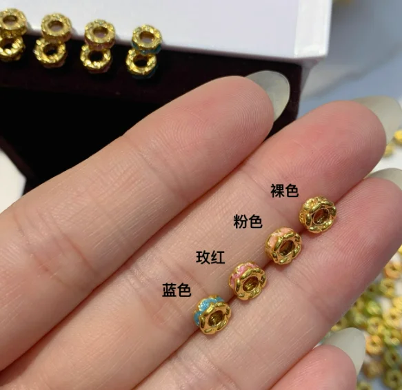 

Проставки из настоящего золота 24 карата, пробки из настоящего золота 999 пробы для ювелирных изделий, золотые бусины для браслета «сделай сам»