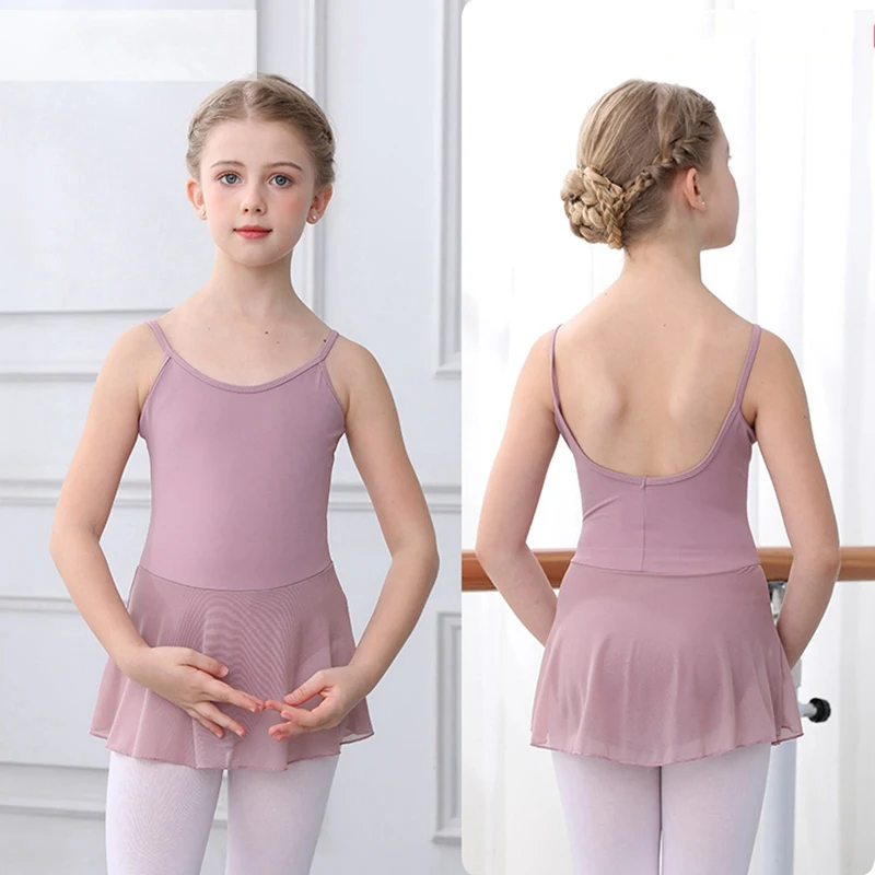 Kids Girls Camisole Ballet Leotards Ballet Dancewear Gymnastics Leotard Dance Dress 4-14 Years Gymnastics Training Wear Costume