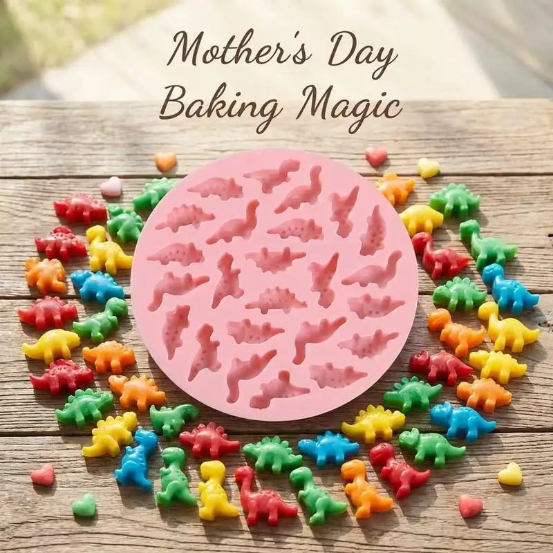 New Cute Cartoon Dinosaur Silicone Mould 3D Dinosaur Theme DIY Fondant Cake Chocolate Mold Ice Cake Mould Baking Accessories