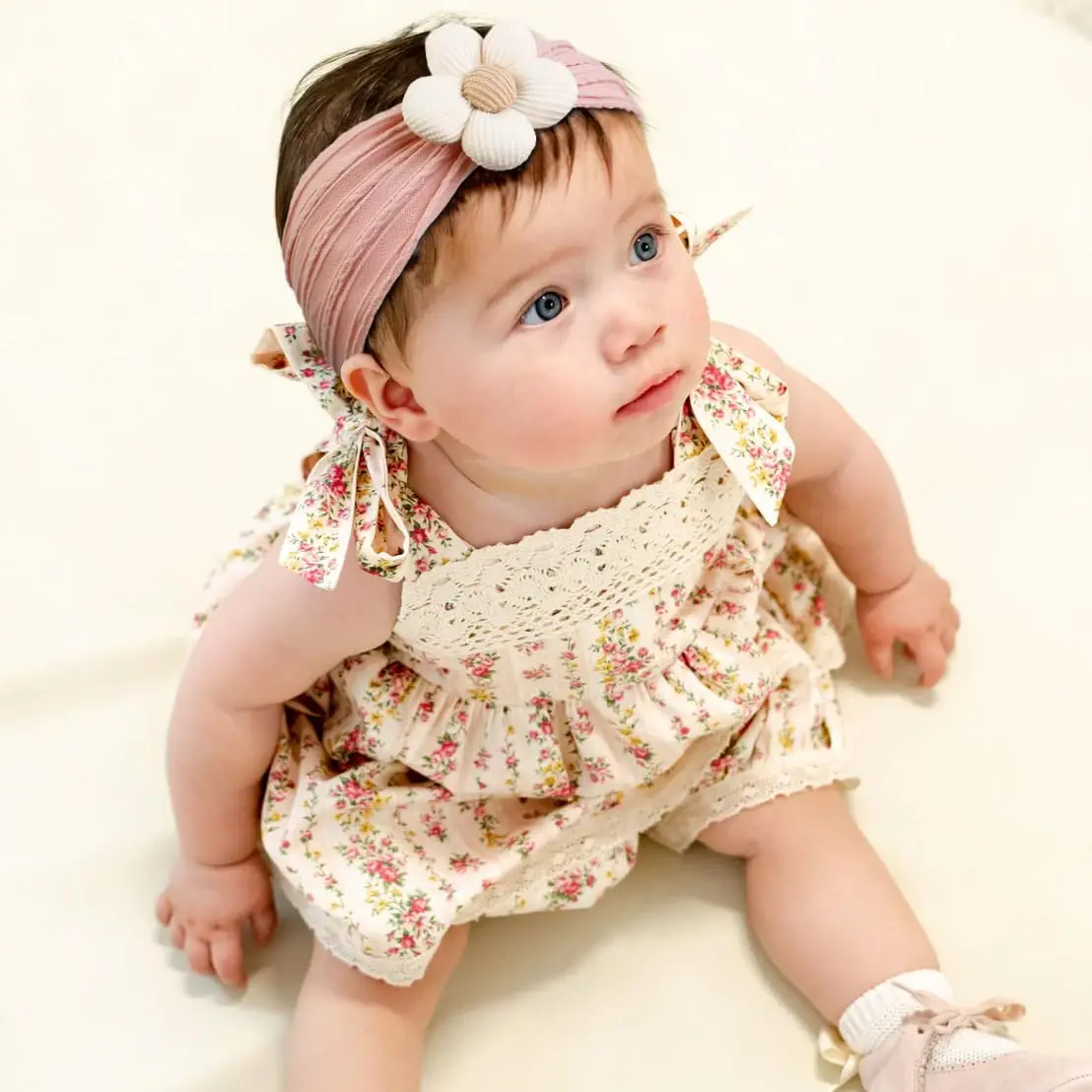 

New Flower Nylon Hairband, Elastic Soft Baby Headband, Turban Headwear for Newborn Girl Kids Hair Accessories