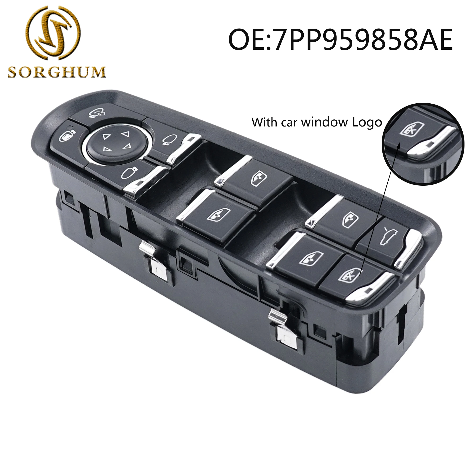 

SORGHUM For Porsche Panamera Cayenne Macan 2011-2015 Electric Power Window Master Control Switch 7PP959858AE 7PP959855CDML