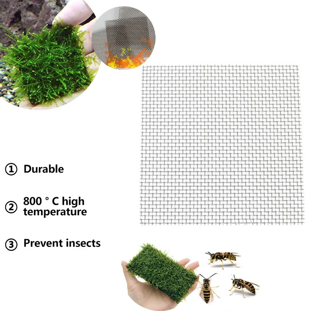 Stainless Steel Woven Wire Mesh Rodent Proof 8*8cm Metal Mesh Sheet 1mm Hole Great  Mesh Pad Aquarium Plant Net