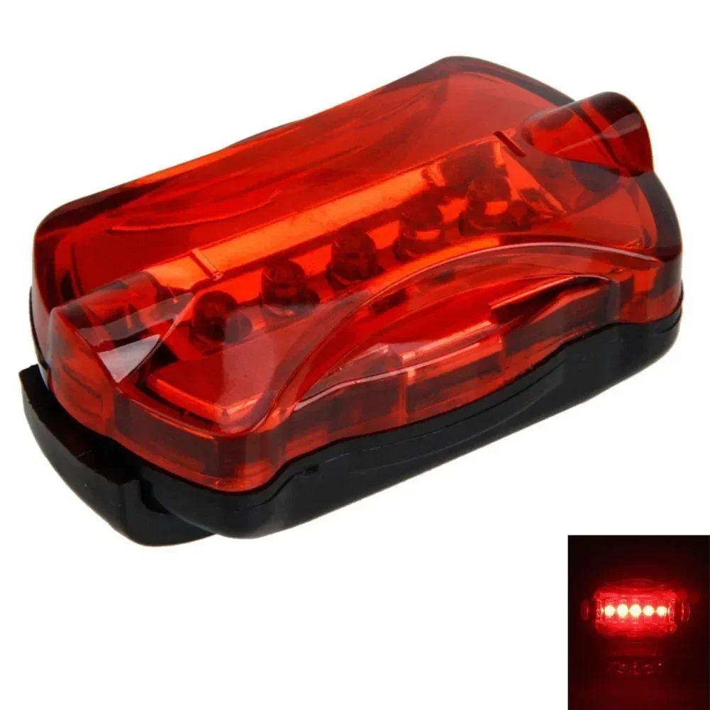 1pcs Waterproof Mountain Bicycle Cycling 5 LED Night Safety Flashing Rear Tail Light Lamp Front Rear Using Spare Accessories