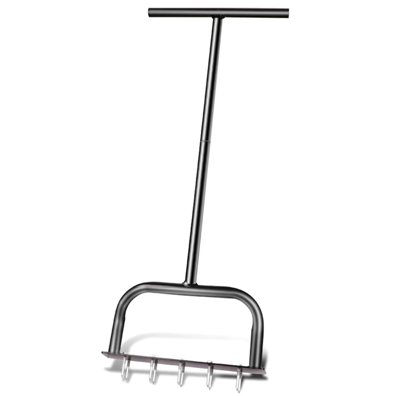 Lawn Aerator Spike Pre-Grass Aerator Black Metal Manual Dethatching Soil Aerating Lawn