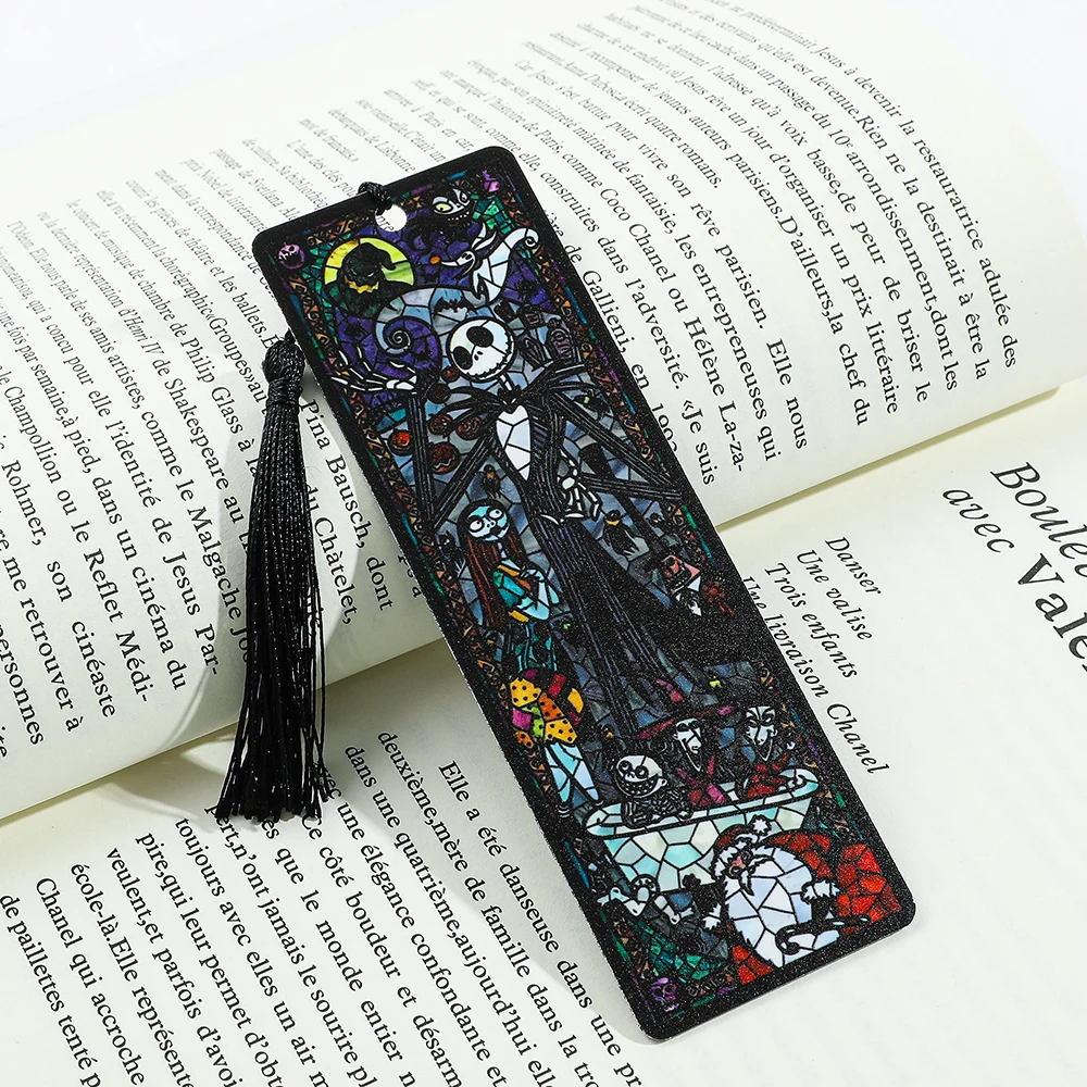 مجموعة الإشارات المرجعية الكابوس قبل عيد الميلاد مع شرابة جاك سكيلينغتون سالي الكرتون كتاب ماركر للأطفال المشجعين هدية القرطاسية