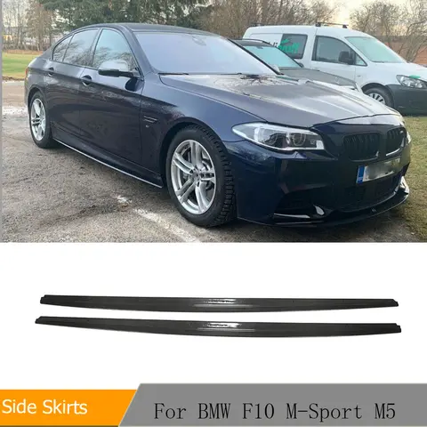 탄소 섬유 사이드 스커트 익스텐션 립 스포일러, BMW F10 M-스포츠 M5 535i 528i 베이스 2011-2016 스플리터 윙렛 사이드 윙 립