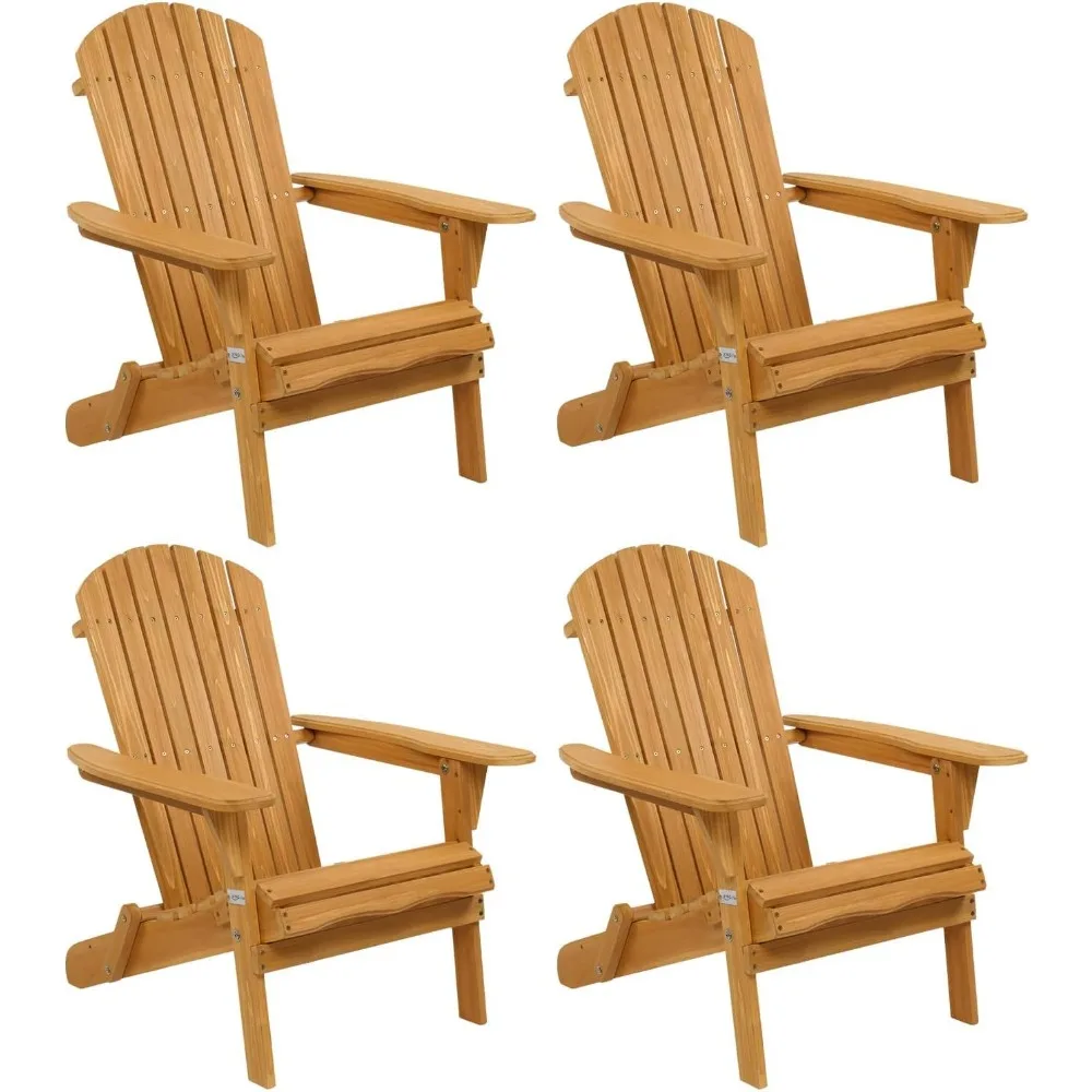 

Set of 4 Folding Adirondack Chairs - Clearance, Weather-Resistant Patio Furniture, Suitable for Lawn and Fire Pit Areas, Highwoo