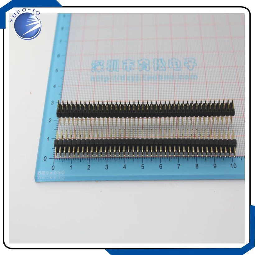 10PCS/LOT 2*40P yellow gold plated double row pin 2*40 2.54mm gold-plated male pin header strip Connector 2*40PIN
