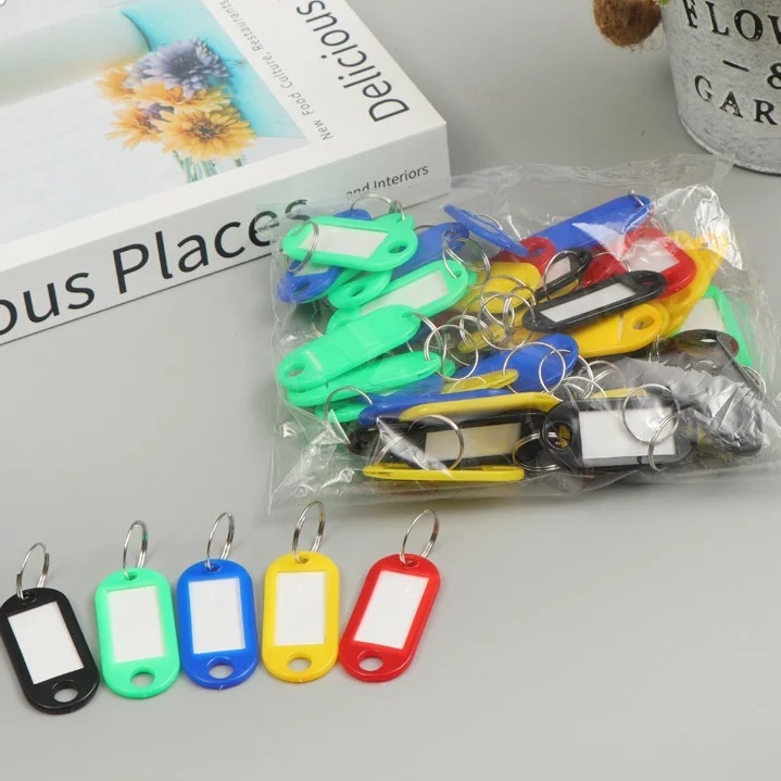 10/50 قطعة من علامات المفاتيح البلاستيكية مع حلقات المفاتيح |   10 ألوان من علامات المفاتيح PP |   علامات ملصقات ملكية تأجير الفنادق |   تحديد الهوية ضد الماء