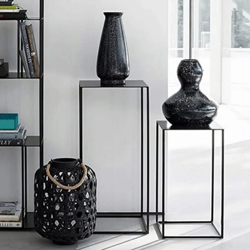Wrought iron flower stand, shelf, living room coffee table display stand, display stand, household floor-to-ceiling balcony
