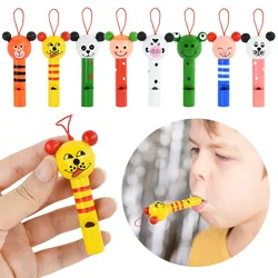 1Pc Colorful Wooden Whistle Indoor Outdoor Play Crisp Whistle Sound Toddler Gift Random Color