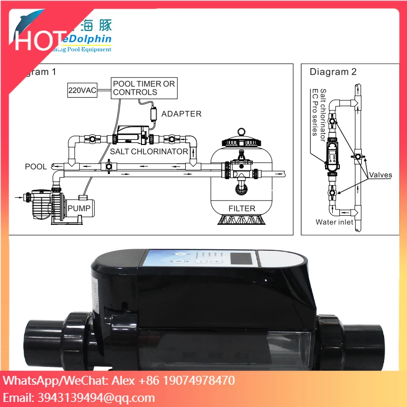 

Smart Digital Panel 30000 Gallons Salt Chlorine Generator Swimming Pool Water Chlorinator System For APP Controls