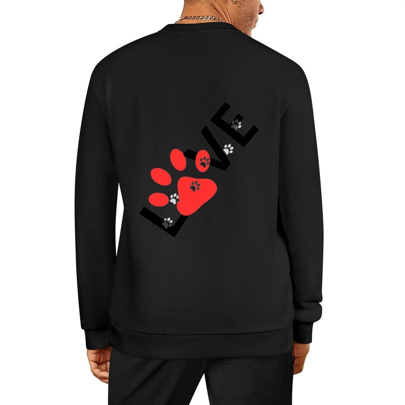 أنا أحب الكلاب LOVE Heart DOOG أسرة الكلاب للكلاب الكبيرة، بلوفر رياضي للرجال، ملابس جمالية، بلوزات جرافيك