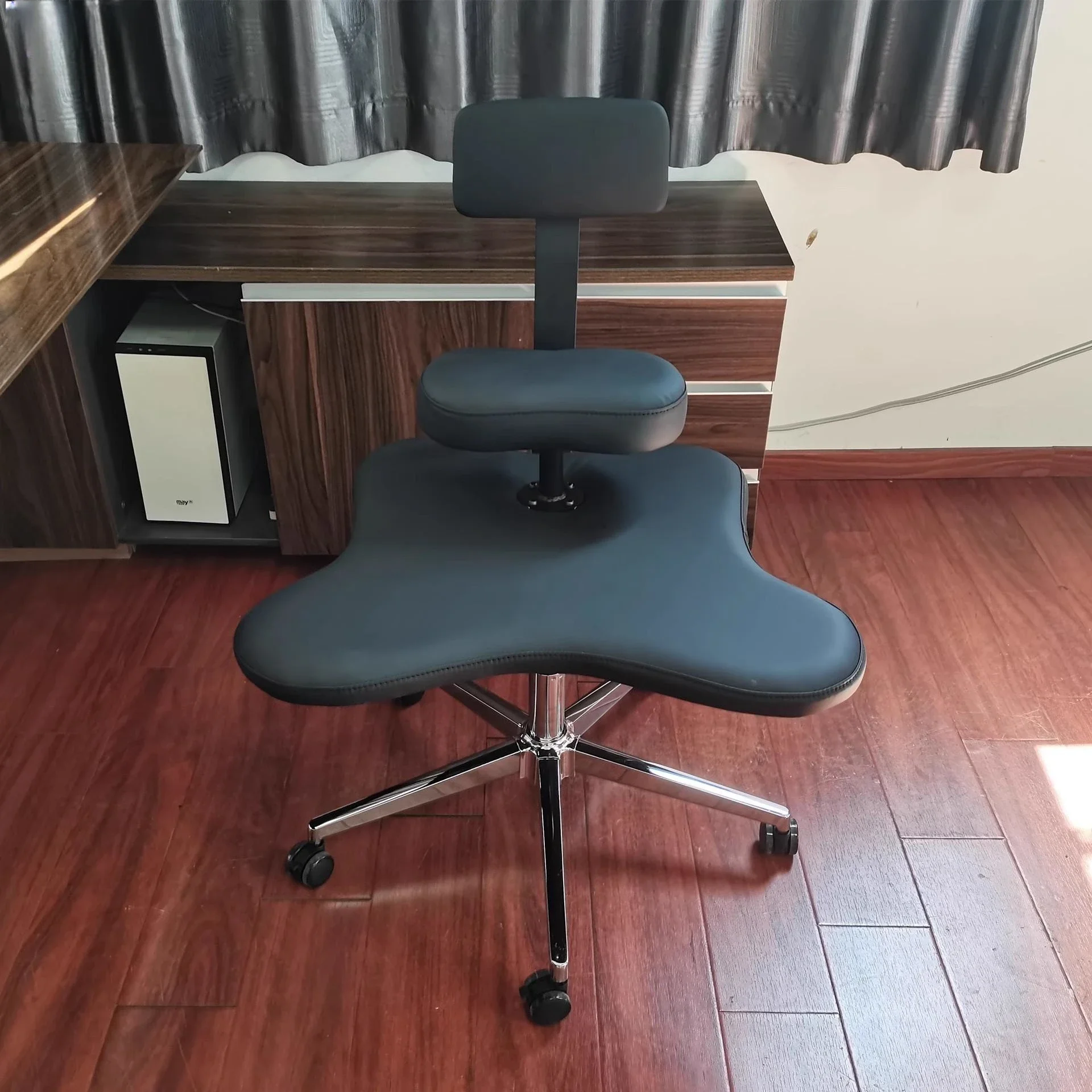 Silla ergonómica con patas cruzadas y ruedas, silla multifuncional para arrodillarse, altura ajustable, silla para computadora de oficina