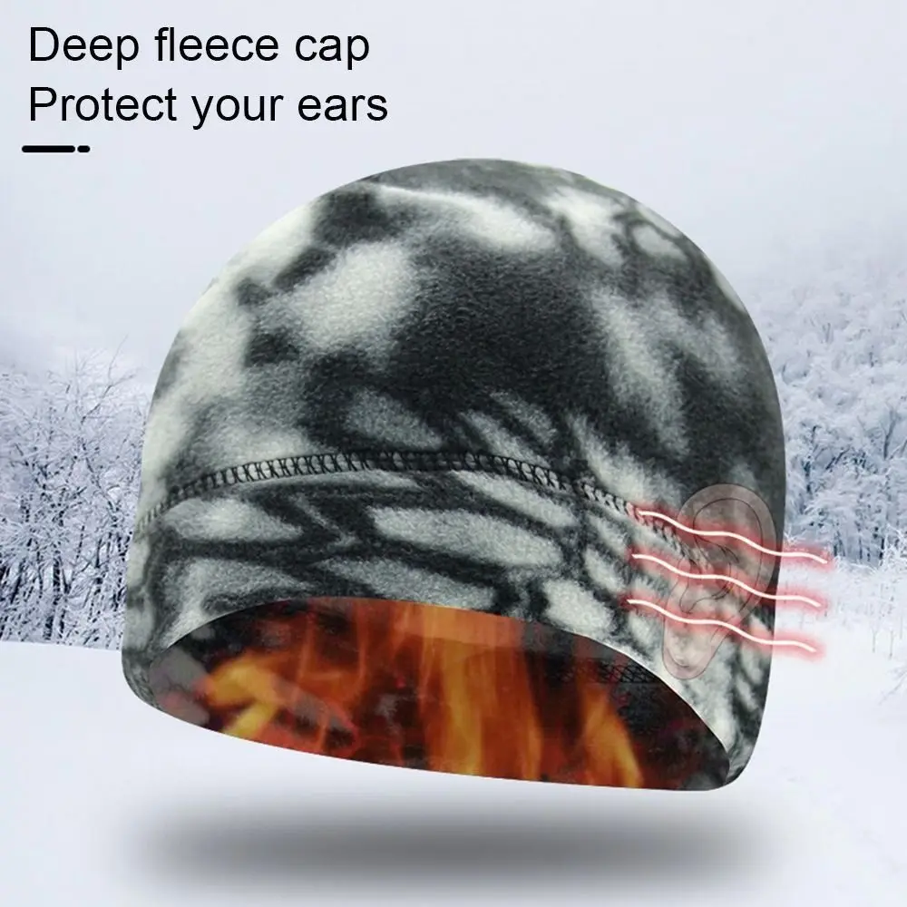 Warm Windproof Winter Cap Thickened Warm Fleece Cap Elastic Breathable Thermal Hat Men Women