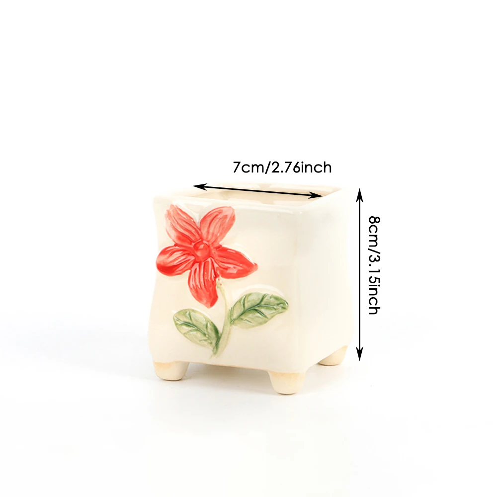 New Flower Pots Ceramic Plant Indoor Home Decoration Garden Pots Hand-painted Rough Pottery Succulent Clay Floral Pots