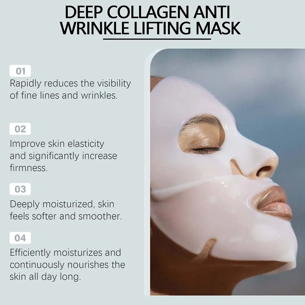 New Collagen Anti Wrinkle Facial Mask Fade Face Fine Line Lift Firm Skin Anti-Aging Moisturizing Brighten Skin Care Cosmetics