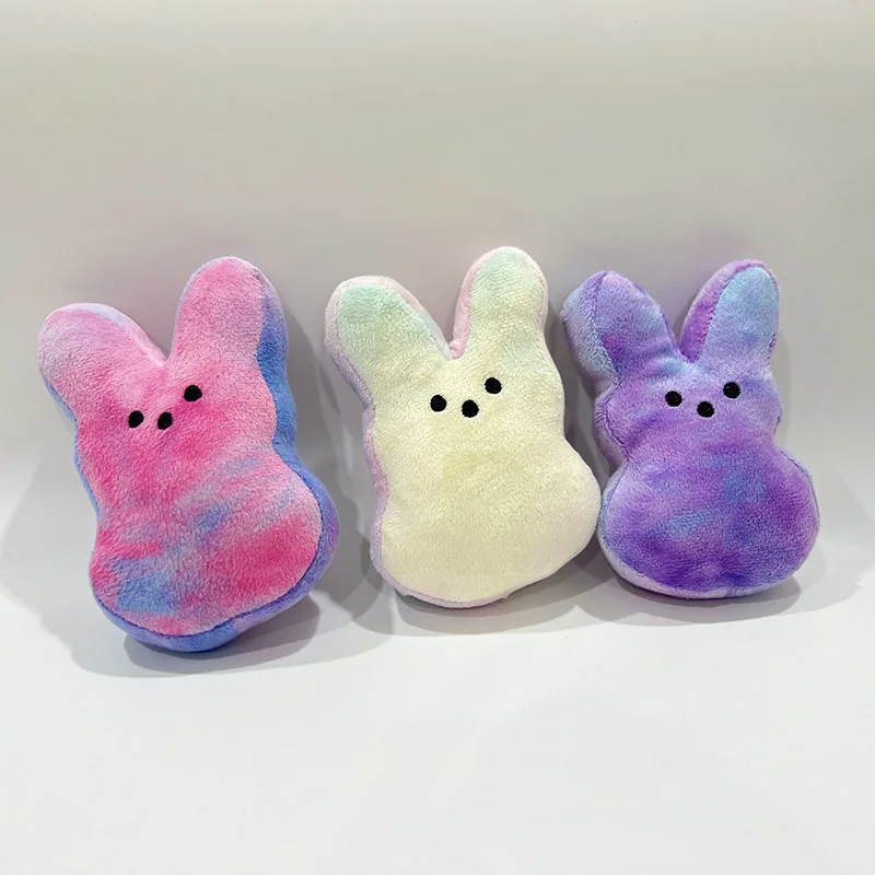 

Colorful Rainbow Cartoon Bunny Peeps Stuffed Animal Plush Dolls Soft Plushie Rainbow Rabbit Toys Easter Valentine Kids Gift