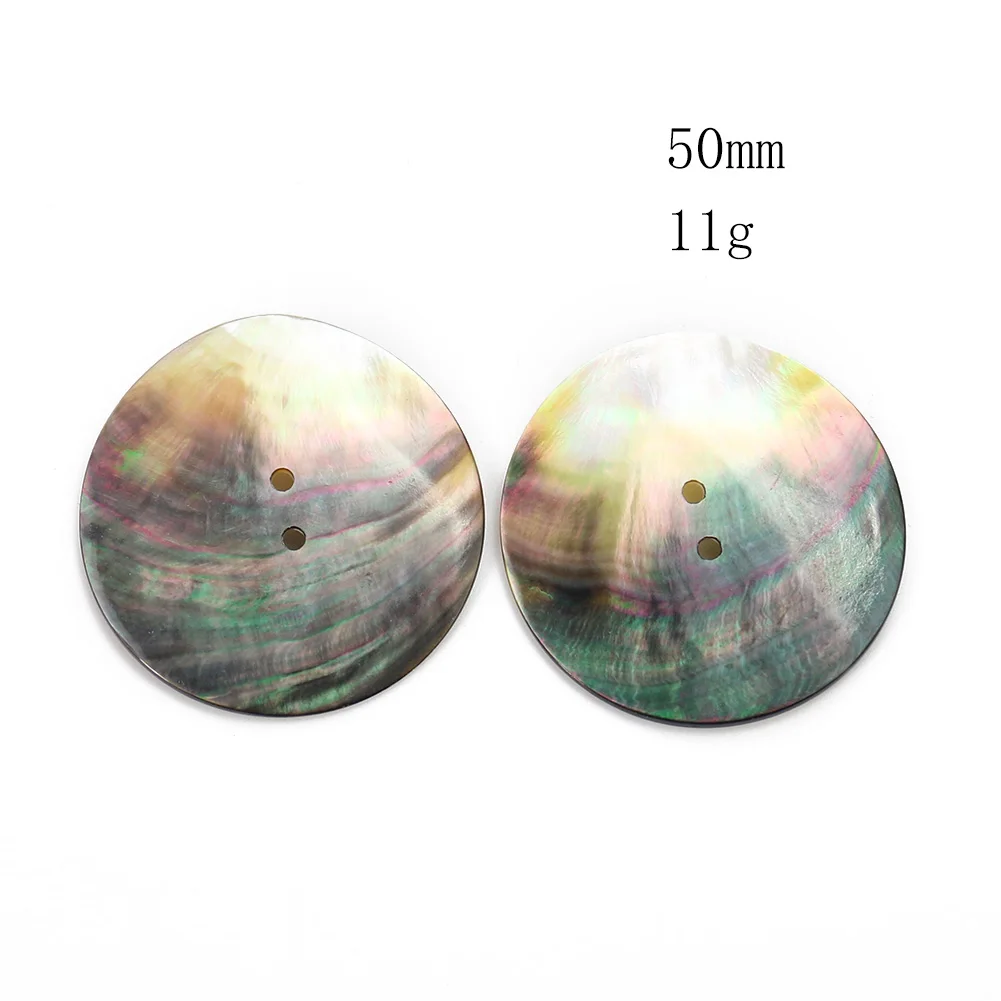 1PC Natural Shell Button Black Mother of Pearl 2 Hole Round Buttons DIY Sewing Scrapbook Accessories Crafts Garment Decorations