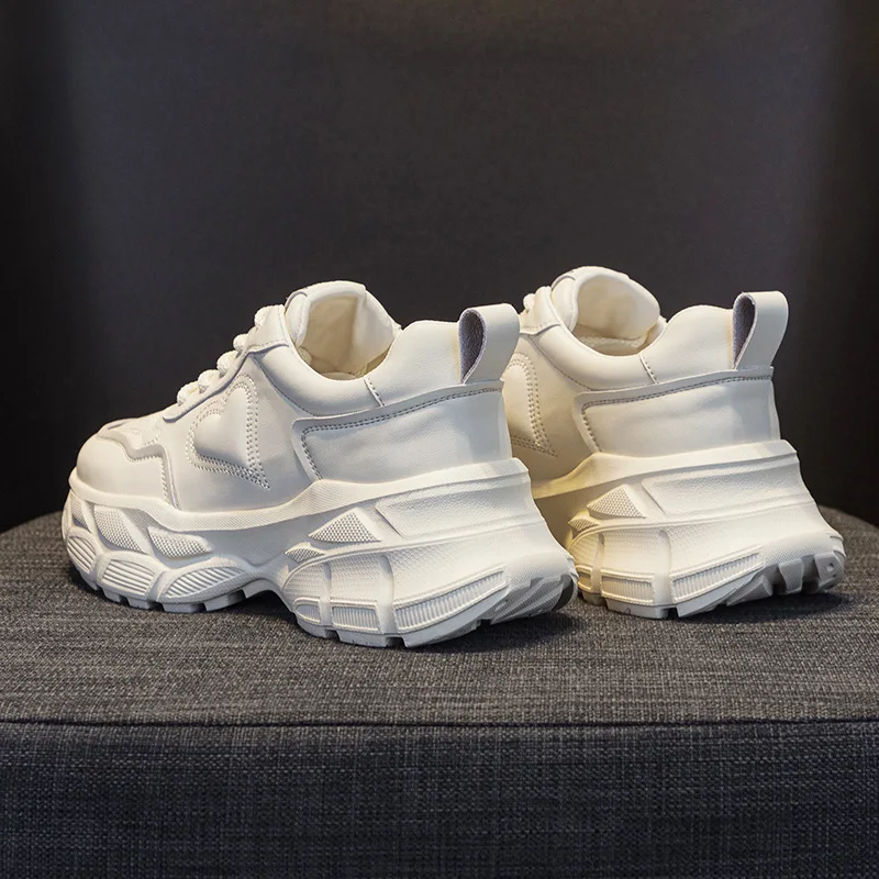 Dad Shoes Women's Spring 2025 New White Casual Shoes Sponge Cake Thick soled Sports Shoes