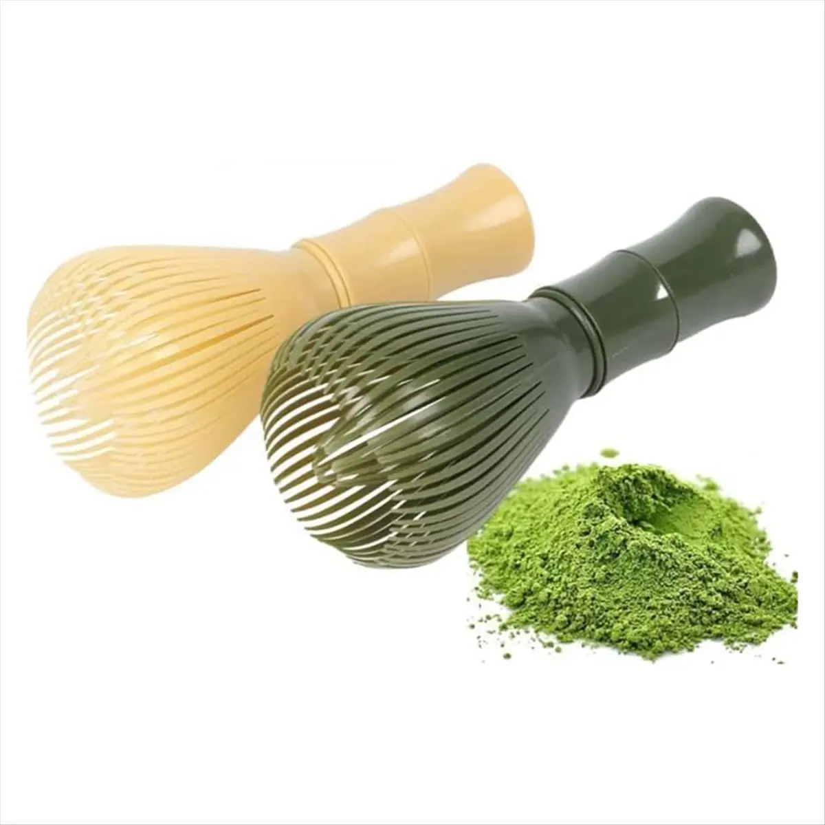 AT16 2PCS PP Resin Matcha Whisk Chasen Brush Tools for Matcha Green Tea Powder Reusable Powder Whisk Prepare