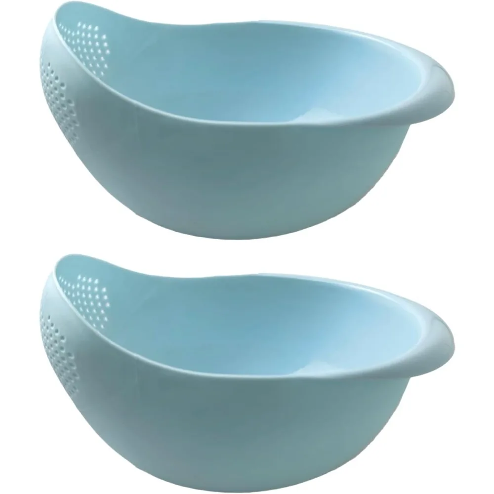 

2-in-1 Rice Colander, Vegetable and Fruit Cleaning Filter Basket, 2Piece Sturdy and Easy-To-Use Food Grade Kitchen Tool Accessor