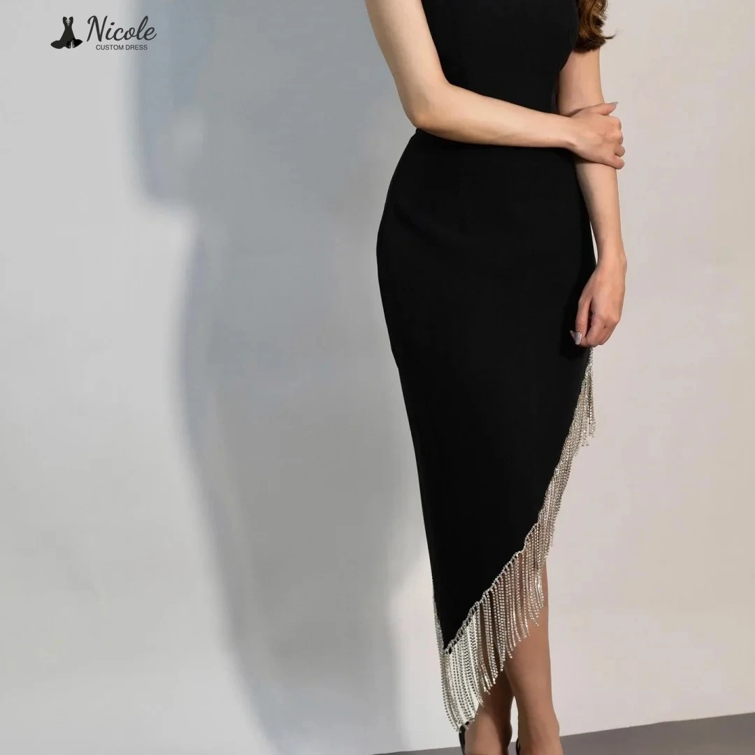 

Николь Вечерние платья Женские элегантные вечерние платья 2025 Юбка с кисточками «рыбий хвост» Свадебное вечернее платье с открытыми плечами на заказ