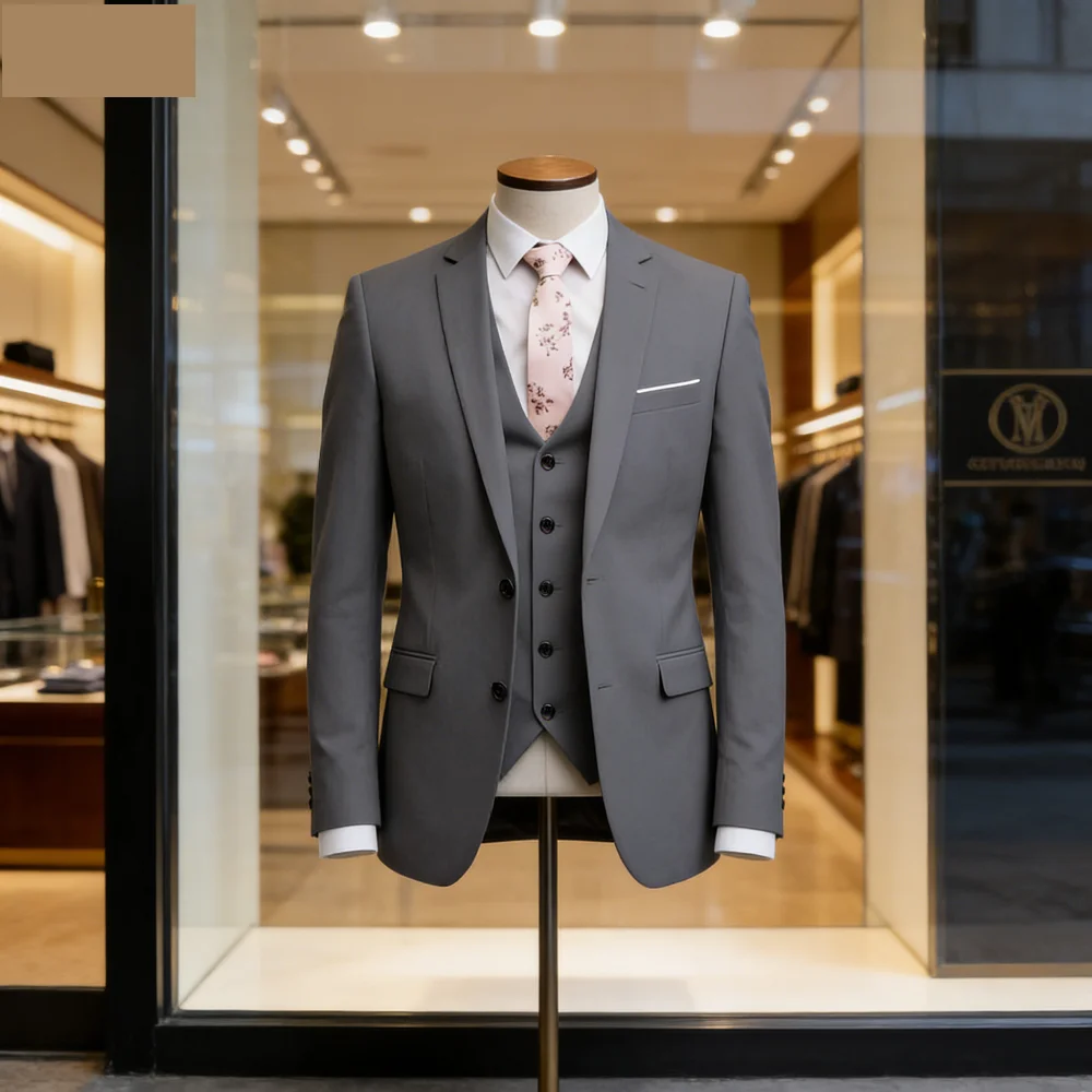 

Бежевый мужской костюм Slim Fit для свадьбы, элегантный комплект из 3 предметов: пиджак с вырезанными лацканами, жилет и брюки. Высококачественный мужской костюм.