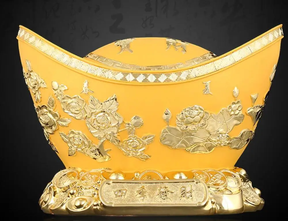 

Fortune gold coin piggy bank layout feng Shui fortune treasure coronet living room decoration shop opening gift