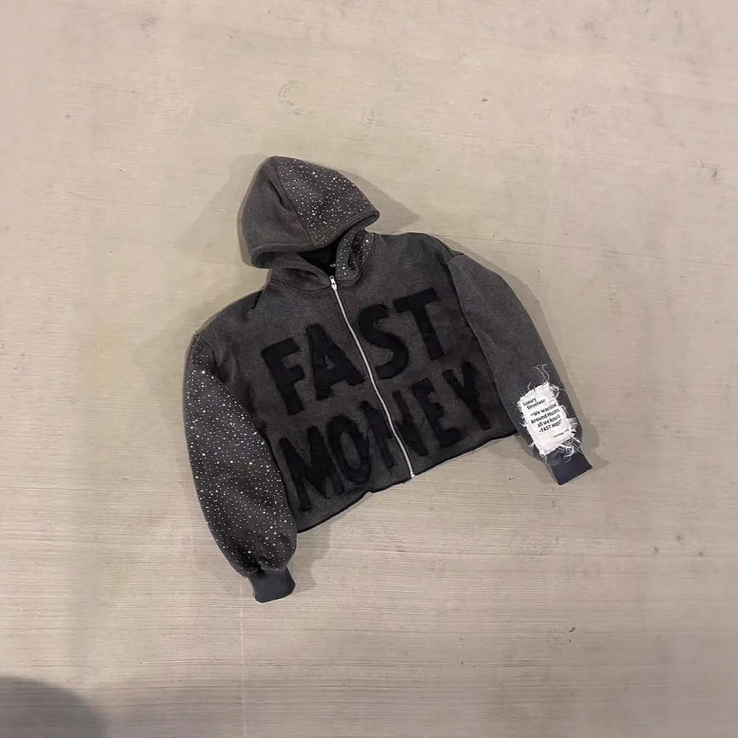 

Новые персонализированные уличные трансграничные мужские и женские толстовки в стиле ретро, куртки с капюшоном Conjunto Deportivo Mujer