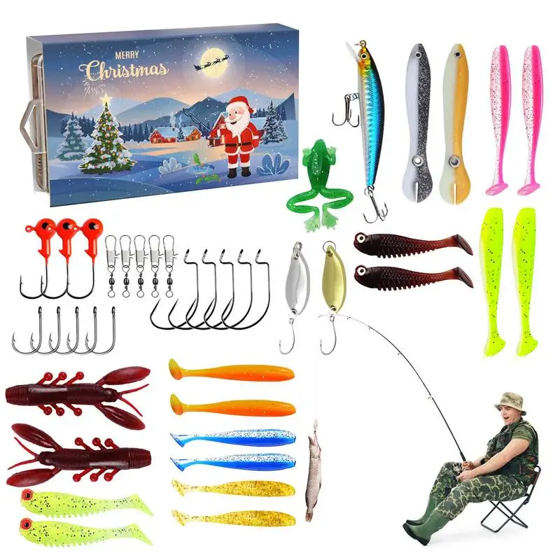 2024 Christmas Countdown Advent Calendar Fishing Lures Fishing Lure Advent Calendar Advent Fishing Calendar for Father's Day