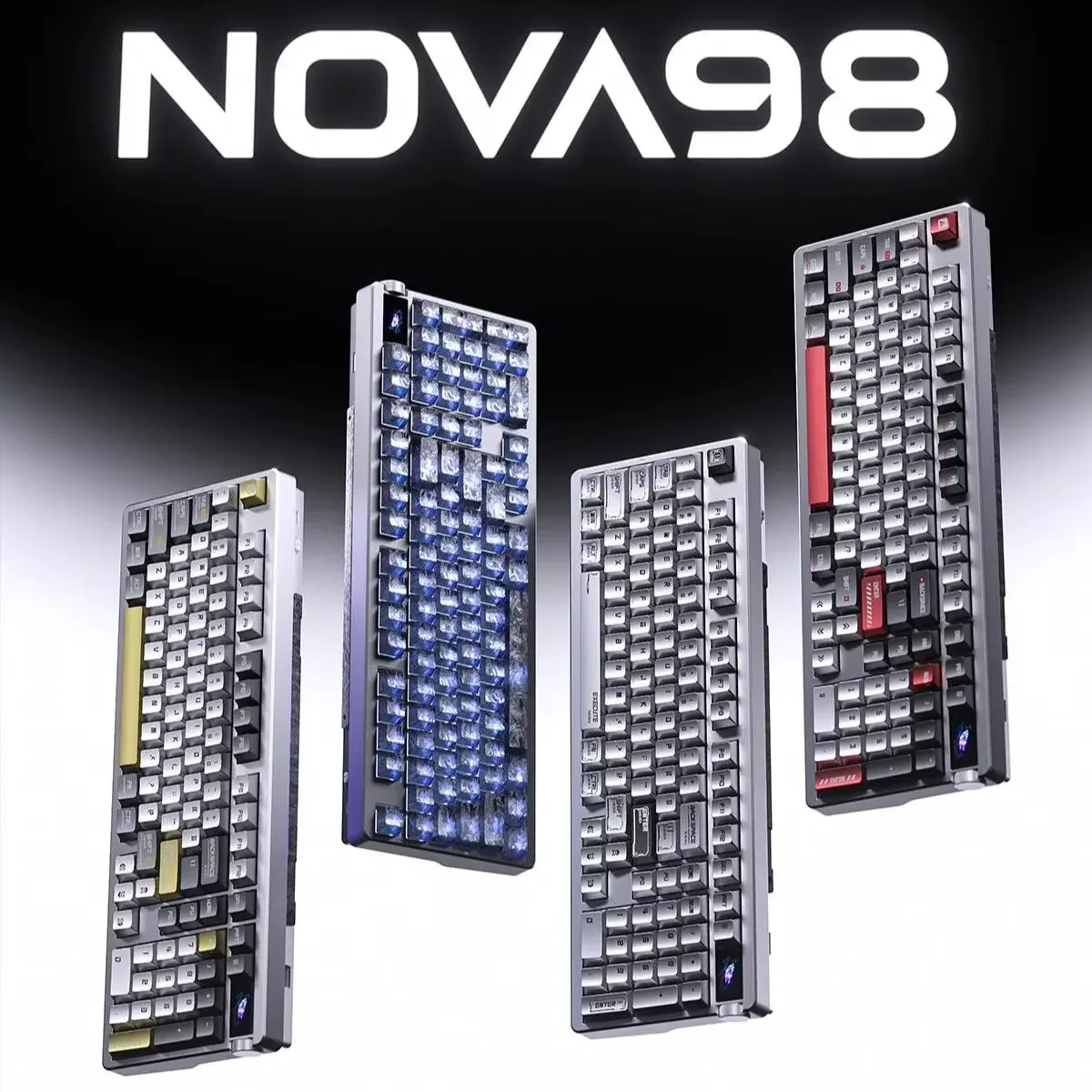 AULA NOVA98 Tri Mode Wireless Keyboard 8000Hz Smart Screen Hot Swap 10000mAh Gasket 99 Keys for Gaming Office Laptop Gift