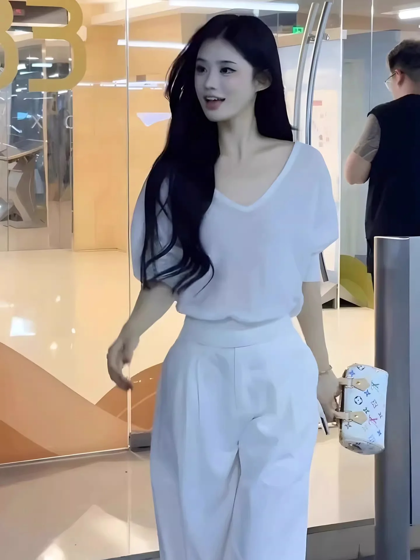 Ice Silk V-Ne Strickoberteil Pure Color Commute Faion Design ort Sve Summer Korean Sle Straight Cut Silk Blend irt