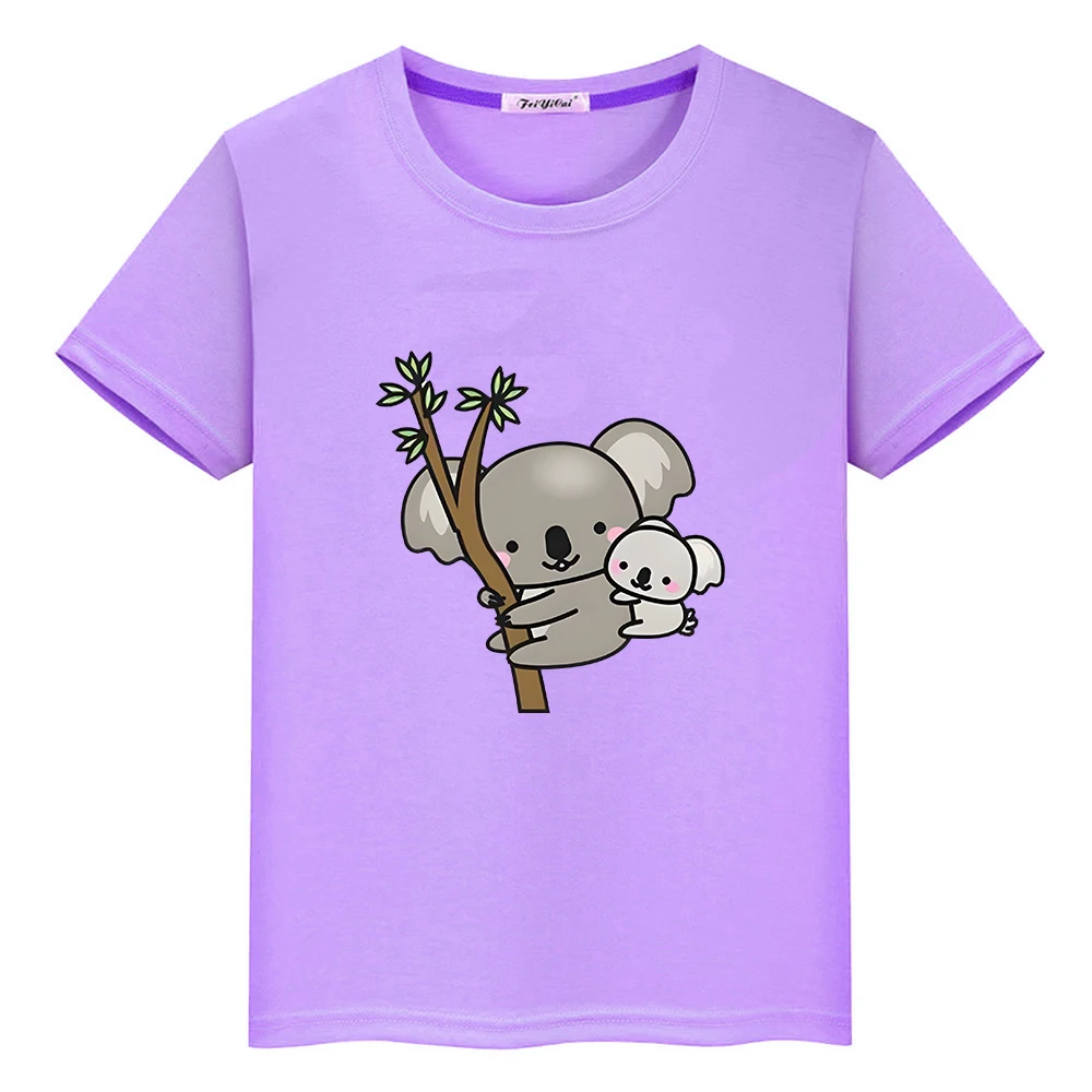 Australia Koala Cute Cartoon T-shirt Casual Boys/Girls 100% Cotton Tee-shirt Kawaii Graphic Printing Summer Tshirts Comfortable