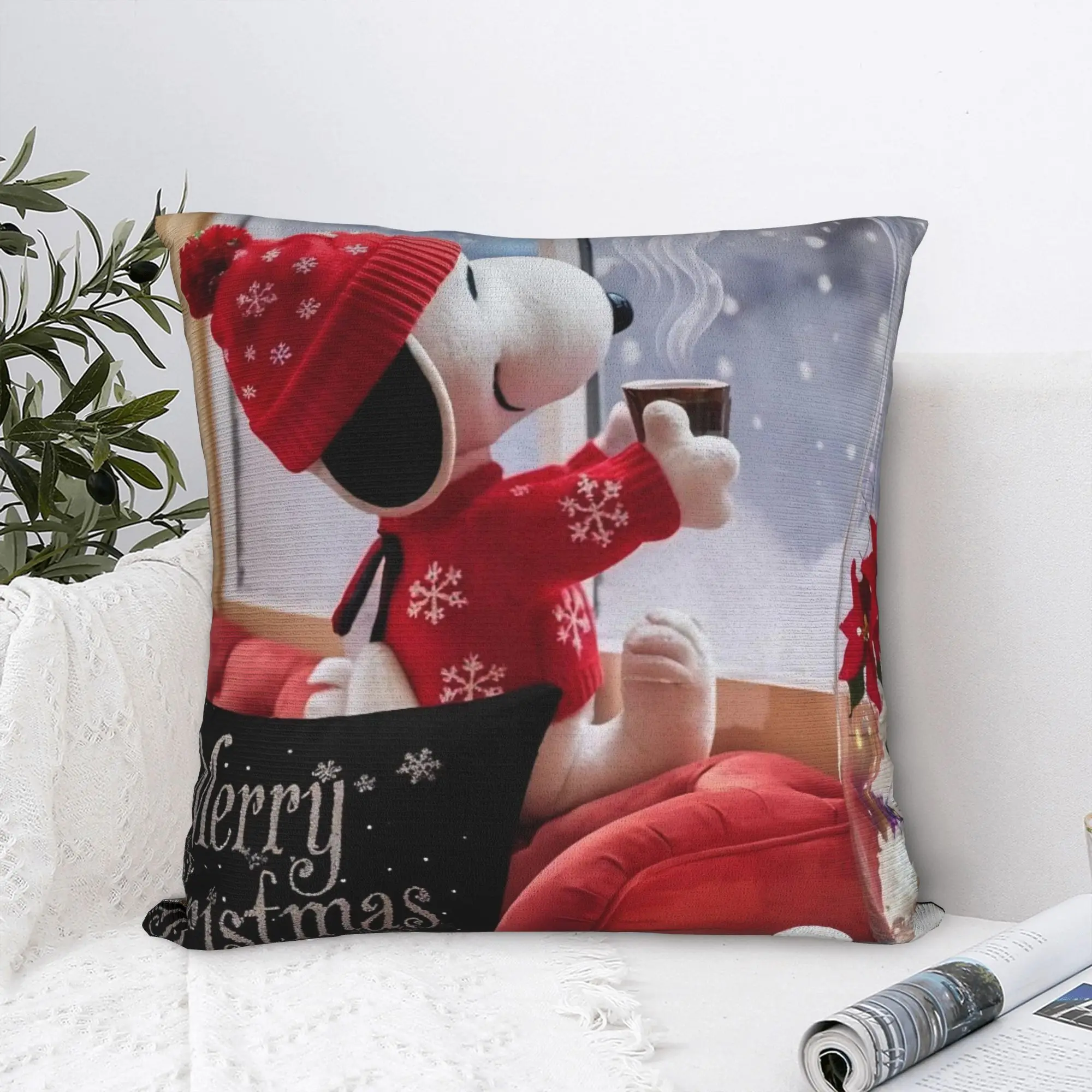 S-Snoopys Movie Square Pillowcases Polyester Home Xmas Christmas Halloween Cushion Cover Creative Decorative Pillow Cover 40*40