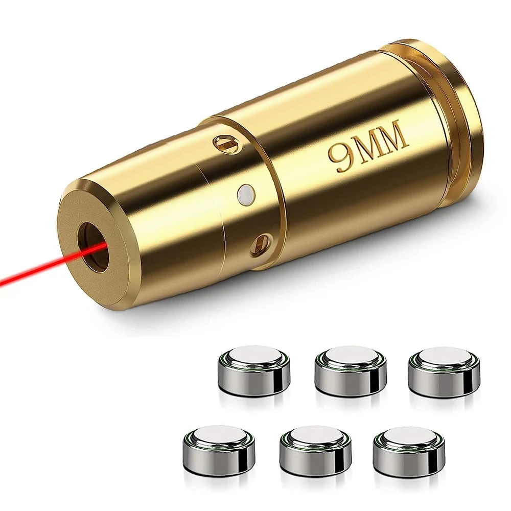 9mm Red Laser Boresighter Cartridge Red Dot Laser Bore Laser Sighter Training  for Pistol Rifle Scope Hunting Accessories Shoot