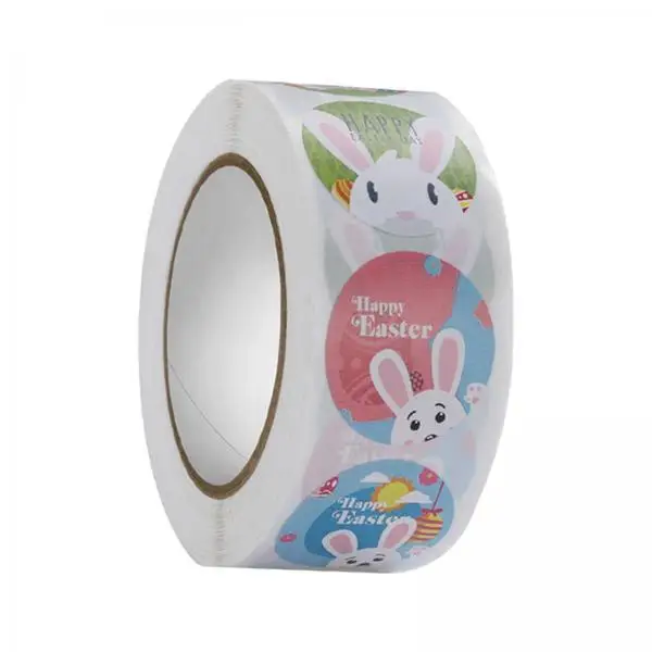 6x500x Easter Stickers Gift Sealing Stickers Round Envelope Seal Stickers Paper Tags for Gift Packaging Kids Handmade Crafts