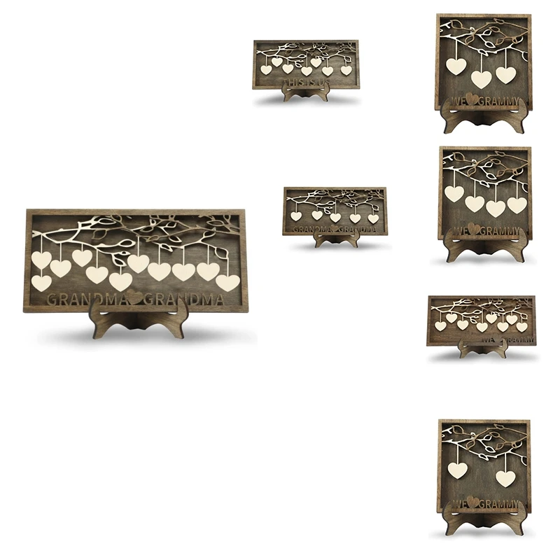 어머니용 맞춤형 가족 사인, 나무 나무 프레임, 각인 나무 플라크 장식, 어머니의 날 선물