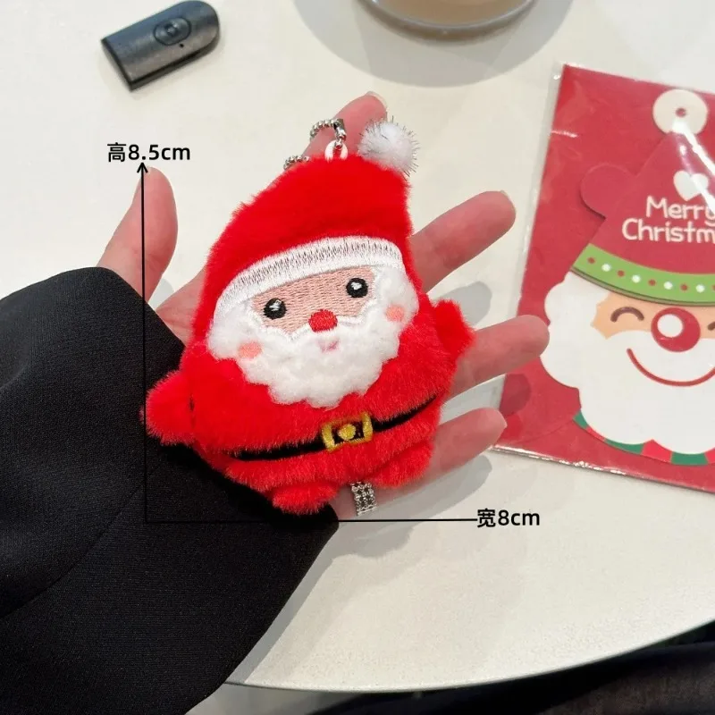 

Cartoon Plush Santa Claus And Elk Christmas Tree Keychain Backpack Pendant Christmas New Year Gift Decoration Accessories