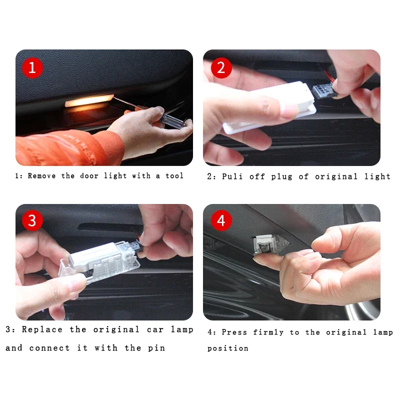 2Pcs Auto Tür Willkommen Licht Led HD Projektor Lampe Courtesy Lichter für Audi Sline S3 S4 S5 S6 S7 RSA3 a5 RS3 RS4 RS5 RS6 RS7 SQ5
