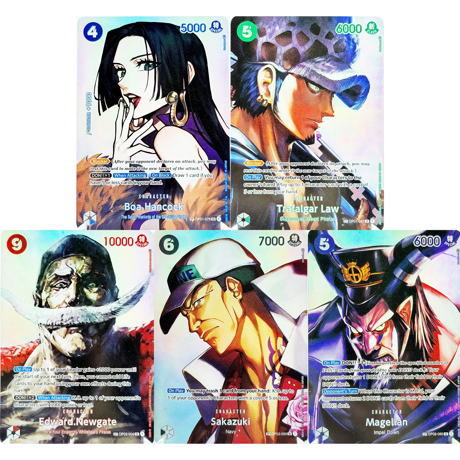 Komplettes Set One Piece Kartenspiel SP Seltene Karten Vollständige Sammlung Hochwertige DIY-Replika Anime-Folien-Proxy-Karten [Englisch/Japanisch]