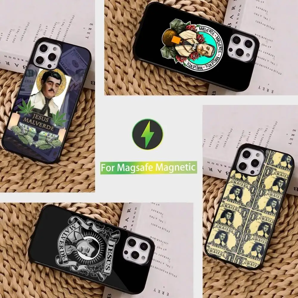 

Cool J-Jesus M-Malverde Phone Case For iPhone 16,15,14,13,12,11,Pro,Max,Plus,Mini, Magsafe,Magnetic Wireless Charging Case