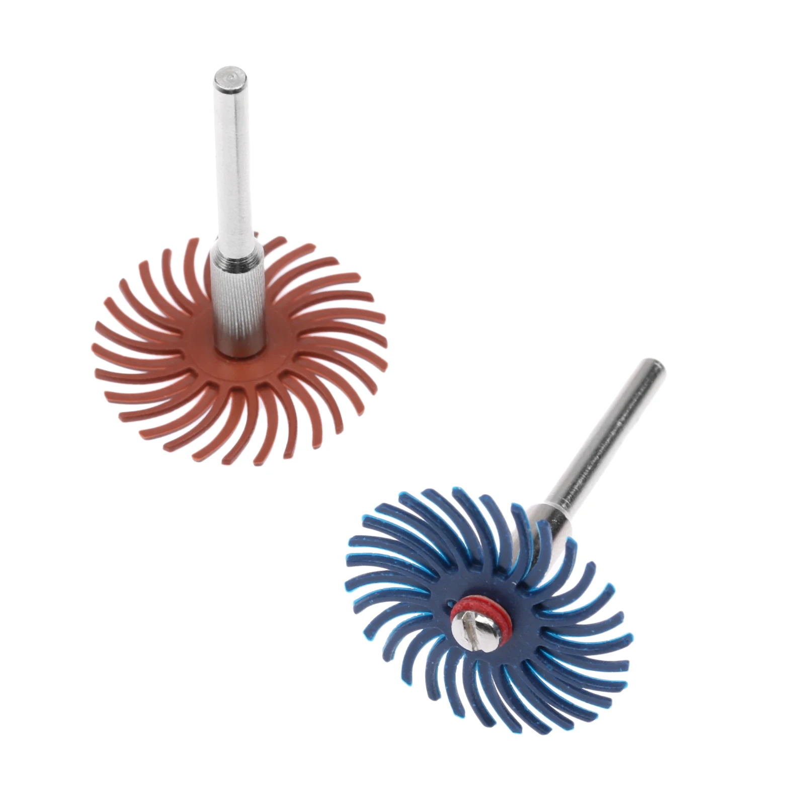 12ชิ้น/เซ็ต Radial Bristle Disc รายละเอียดขัดแปรง W/1.38นิ้วขัด Mandrel สำหรับโรตารี่เครื่องมือทำความสะอาดขัด Buffing ล้อ