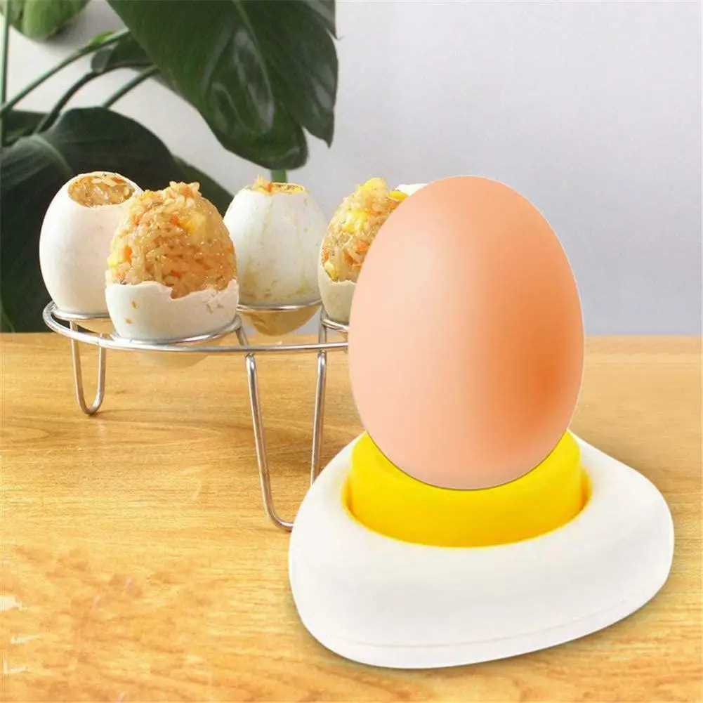 Egg Piercer for Eggs Egg Hole Poker Puncher with Magnetic Base & Safety Lock Hard Boiled Egg Peeler for Boiled Egg