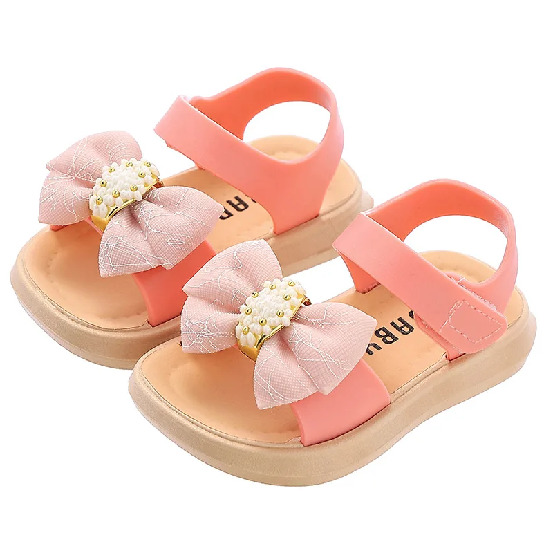 Sandalias 2024 estate principessa bambino sandali papillon scarpe da ragazza moda Casual antiscivolo scarpe per bambini scarpe da spiaggia