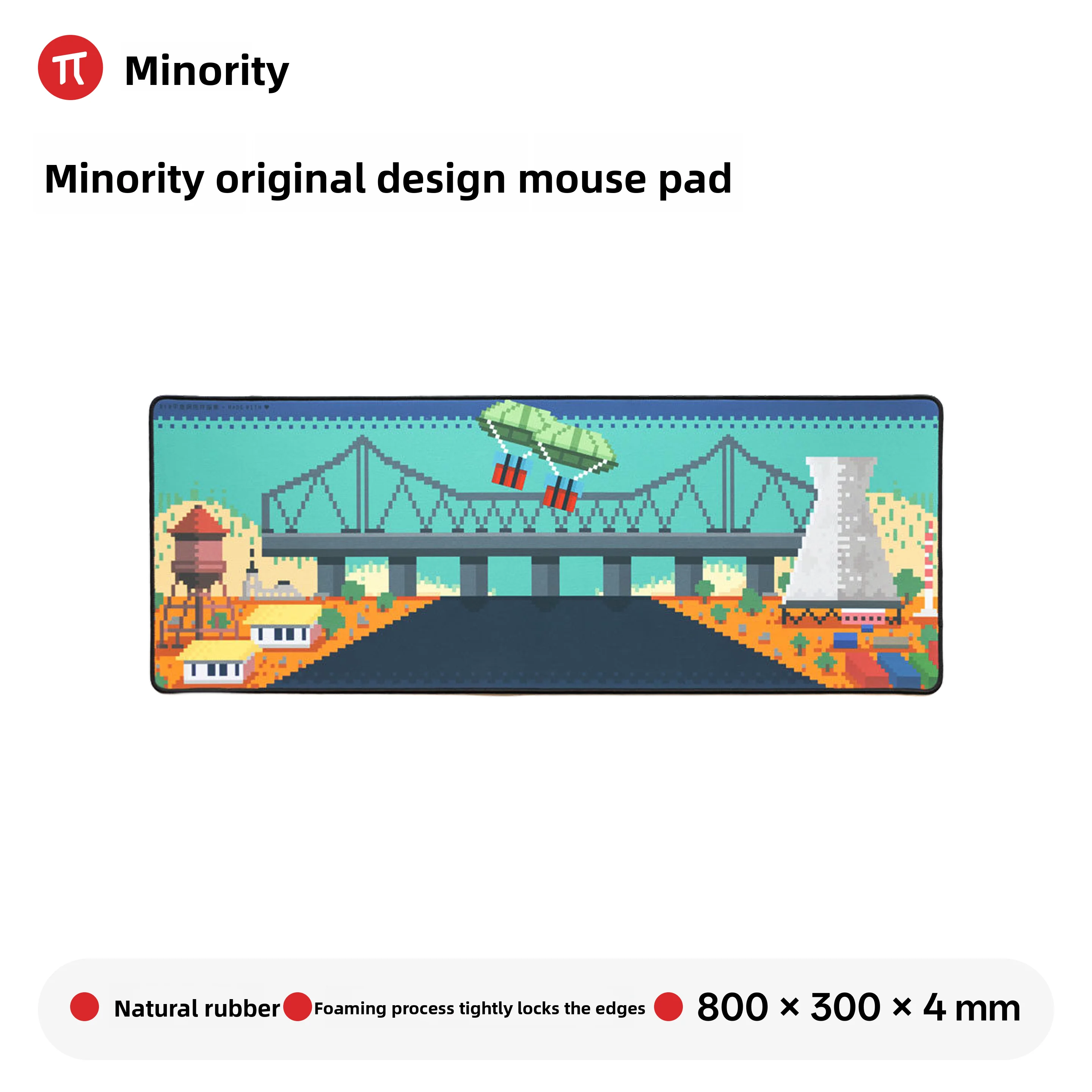 Extra Large Keyboard Desk Pad Heavy-Duty Thick Natural Rubber Base Anti-Slip Computer Mouse Mat for Game/Office 800x300x4mm