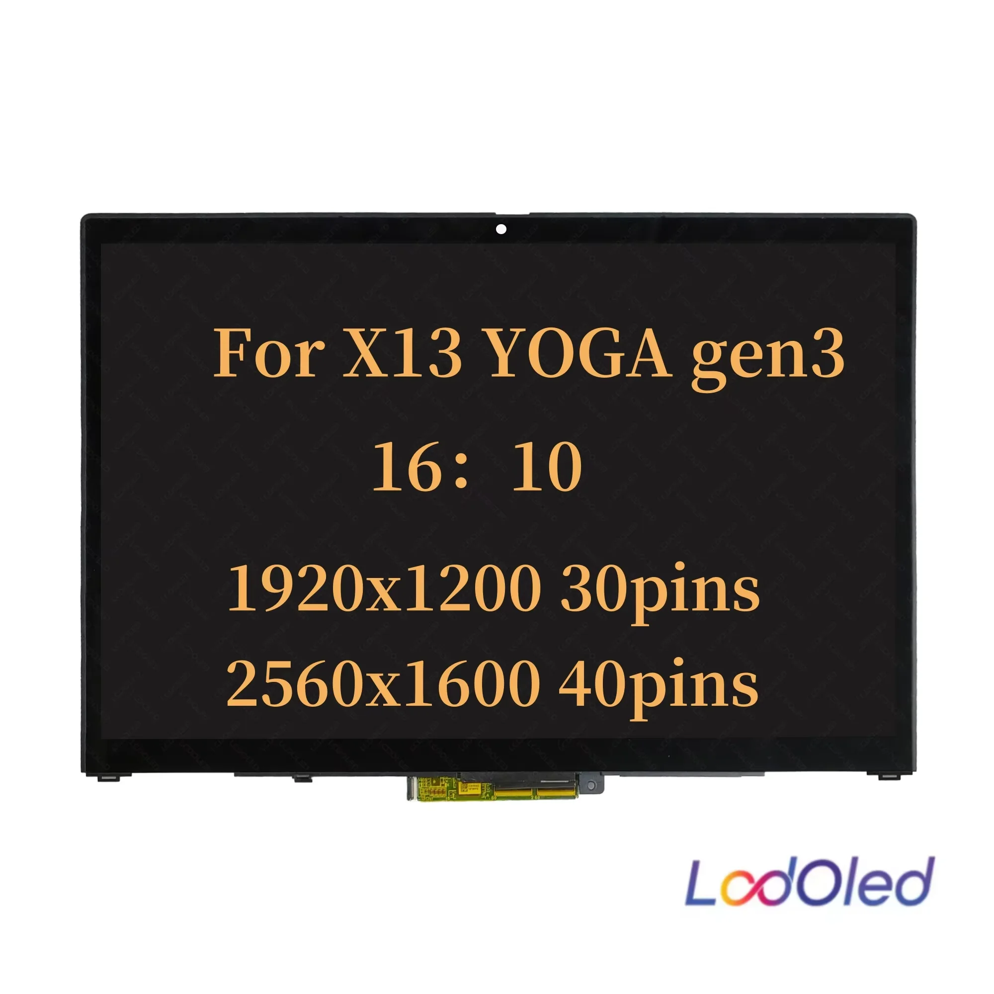 16:10 LED IPS LCD Display Touch Screen Digitizer Assembly With Frame for X13 YOGA gen3 1920x1200/2560x1600