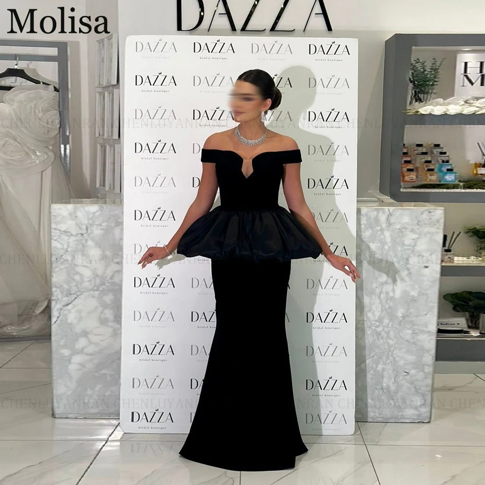 

MOLISA Black Sexy Party Evening Dress 2025 Customized Off-Shoulder Mermaid Prom Gowns Long Formal Occasion Dress فساتين ا