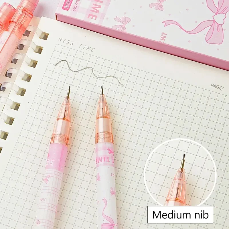 4/8PCS Pink Bow Mechanical Pencil Set 0.5mm Cute Kawaii Retractable Pencil School Office Supplies Smooth Writing - view 6