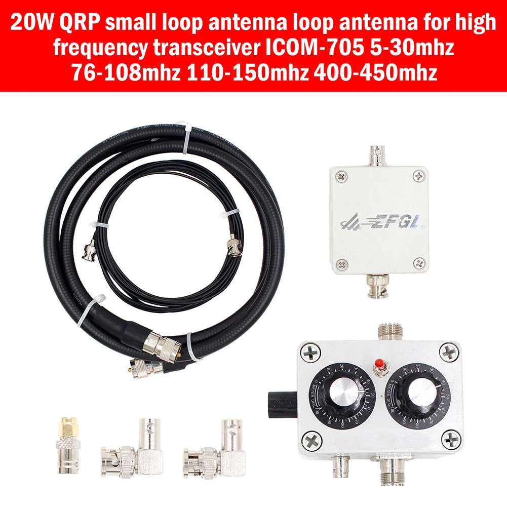 

For HF Transceiver Portable Antenna HF Antenna Indoor And Outdoor Use 20W Loop Antenna For Transceiver Built-in Inductor